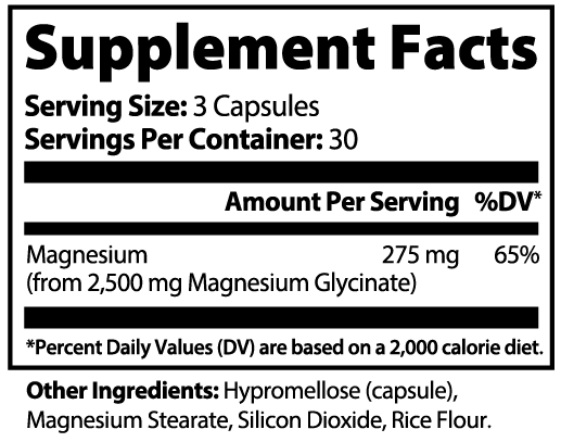 Magnesium Glycinate — 275 mg / 90 Capsules